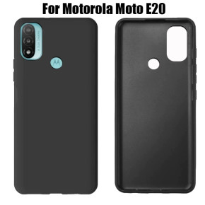 Луксозен силиконов гръб ТПУ ултра тънък МАТ за Motorola Moto E20 черен 